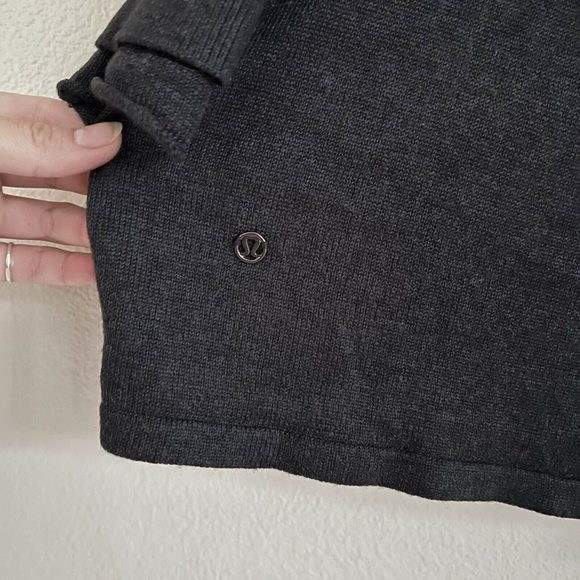 LULULEMON Twist & Wrap Cashmere Thumbhole Cardigan Sweater in Heathered Black - Picture 9 of 10